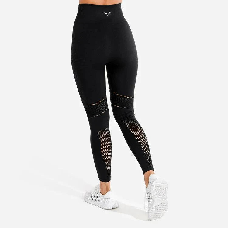 Leggings-saumlausar-konur-leggings-uppháar-í-mittið-íþróttaföt-íþróttafatnaður-æfingaföt-æfingafatnaður-ræktarföt-svartar -Squatwolf - SQUAT - WOLF - Ludus.is #litur-color_black