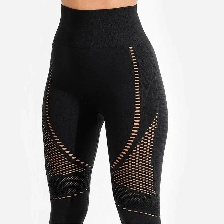 Leggings-saumlausar-konur-leggings-uppháar-í-mittið-íþróttaföt-íþróttafatnaður-æfingaföt-æfingafatnaður-ræktarföt-svartar -Squatwolf - SQUAT - WOLF - Ludus.is #litur-color_black