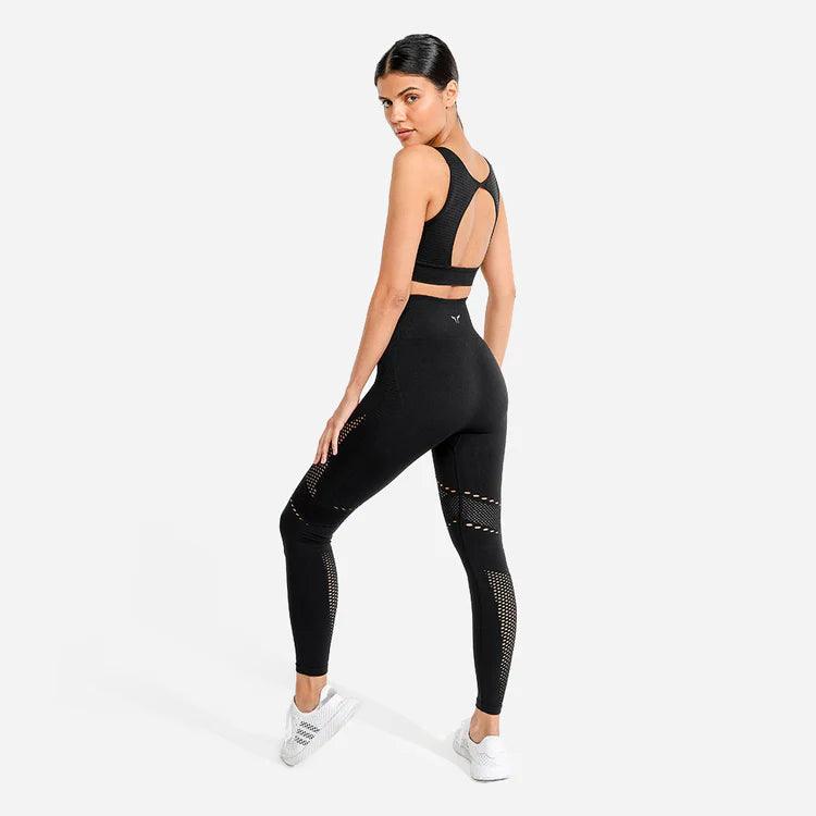 Leggings-saumlausar-konur-leggings-uppháar-í-mittið-íþróttaföt-íþróttafatnaður-æfingaföt-æfingafatnaður-ræktarföt-svartar -Squatwolf - SQUAT - WOLF - Ludus.is #litur-color_black