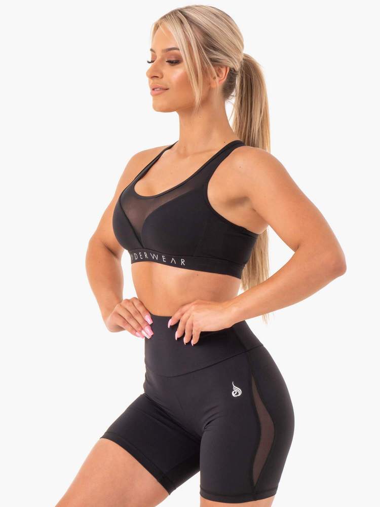 Hype Mesh Æfingatoppur er fallegur æfingatoppur frá Ryderwear sem kemur í nokkrum mismunandi litum. Hægt að para með Hype High Waisted Mesh Leggings. Þessi æfingatoppur hentar vel fyrir lyftingar, í ræktina, jóga, pilates eða cardio æfingar#litur-color_black